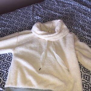 Super warm and fuzzy cowl neck sweatshirt